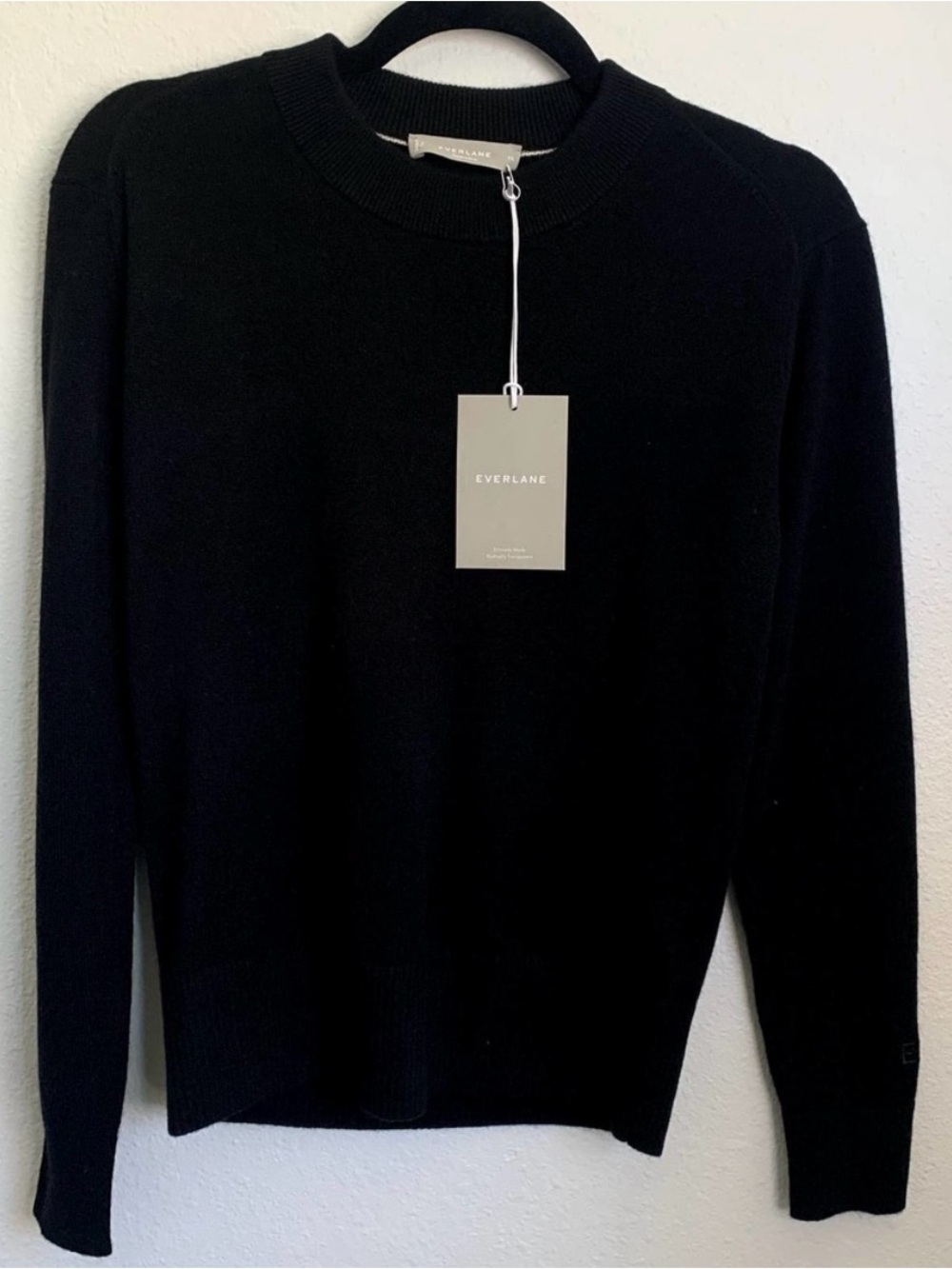 Everlane 100% cashmere black crew sweater